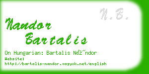 nandor bartalis business card